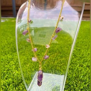Amethyst point necklace